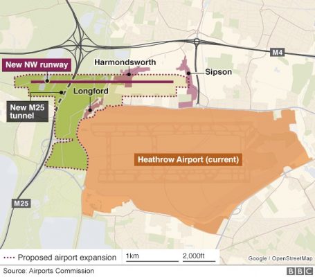 Heathrow Airport third runway layout