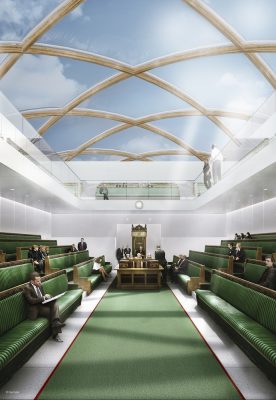 Temporary UK Parliament Concept on the Thames