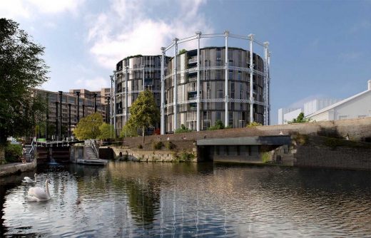 Gasholders London building design in King's Cross