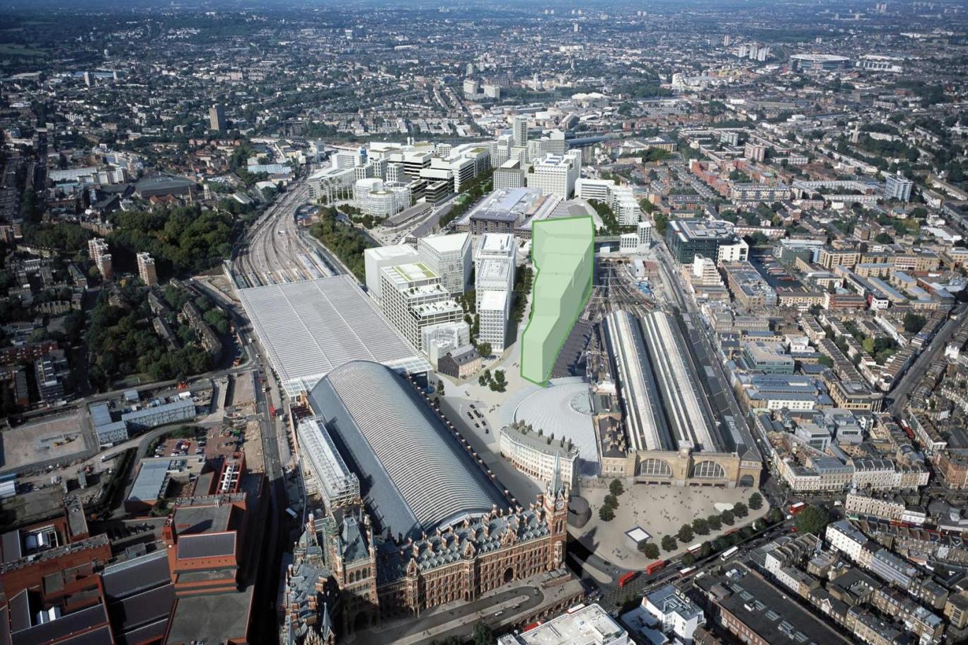 Google Headquarters at Kings Cross aerial view