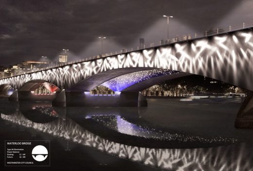 Illuminated River London bridges by Les Éclairagistes Associés