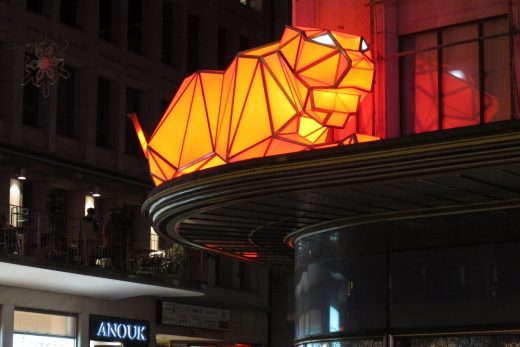 Digital Origami Tigers at 2016 Lausanne Light Festival