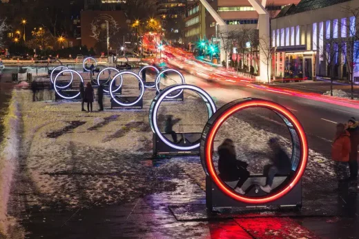 Giant Illuminated Wheels Montreal: Loop installation