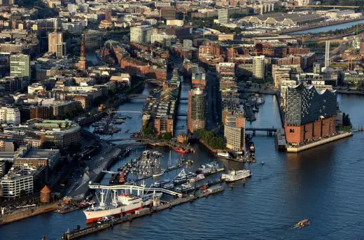 Elbphilharmonie Hamburg Building aerial photo