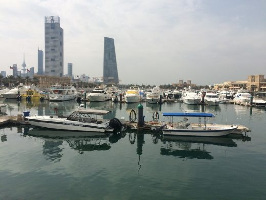 Souk Sharq marina with bank tower beyond