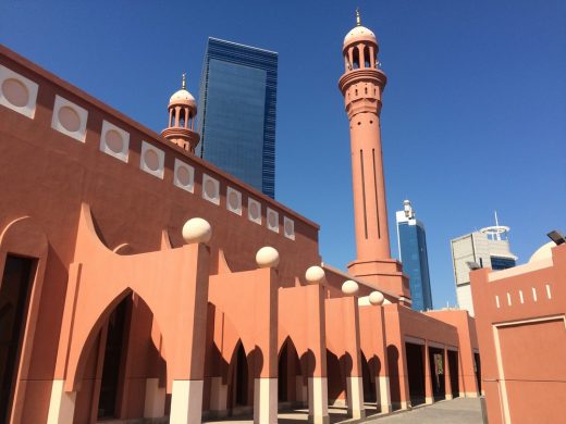 Pinkish red mosque building