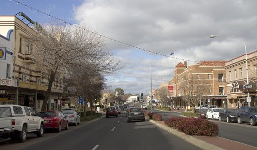 main street in the community of Orange, NSW 2800, Australia
