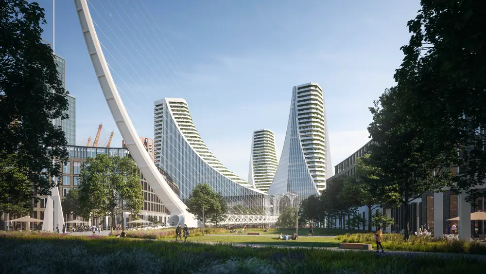 Peninsula Place buildings in Greenwich by Santiago Calatrava