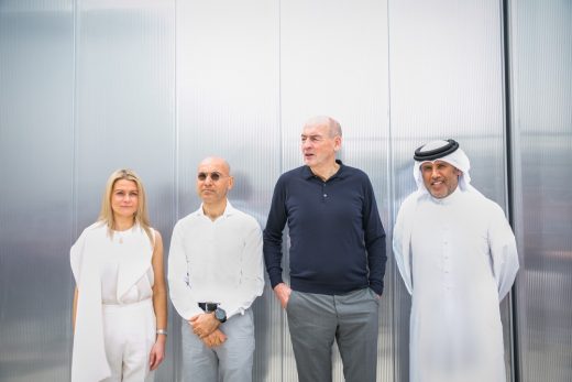 Concrete opening press conference Vilma Jurkute, Iyad Alsaka, Rem Koolhaas, Abdelmonem Bin Eisa Alserkal