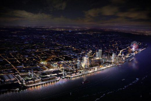 Liverpool Waters project by night