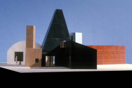 A model of the Winton Guest House, in Wayzata, Minn., designed by Frank Gehry, 1982-1987