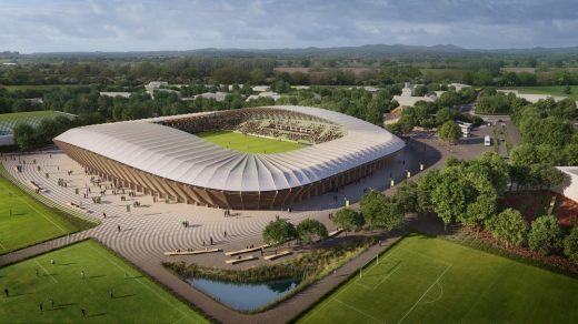 GR Gloucestershire Football Stadium Building design by Zaha Hadid Architects