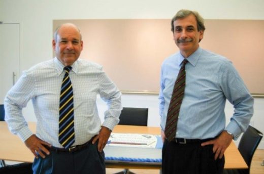 Howard Elkus, on left, with David Manfredi, co‐founders of Elkus Manfredi Architects