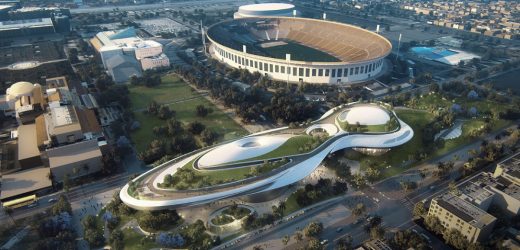 Former design of Lucas Museum of Narrative Art Los Angeles