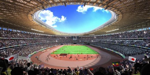 Tokyo 2020 Olympics Stadium building interior by architect Kengo Kuma | www.e-architect.com