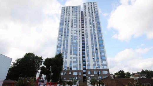 Chalcots Estate tower Camden North London - UK tower cladding tests