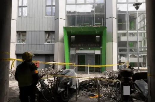 Grenfell Tower entrance - Studio e Architects London