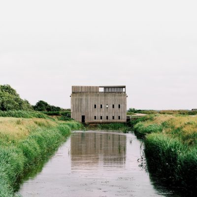 Pumping station building on the Skjern River