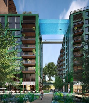 Sky Pool at Embassy Gardens in London UK