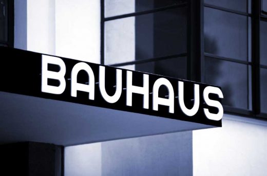 Bauhaus Dessau building in Germany sign