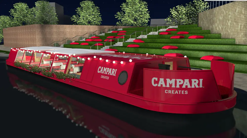 designjunction Campari narrowboat King’s Cross waterway