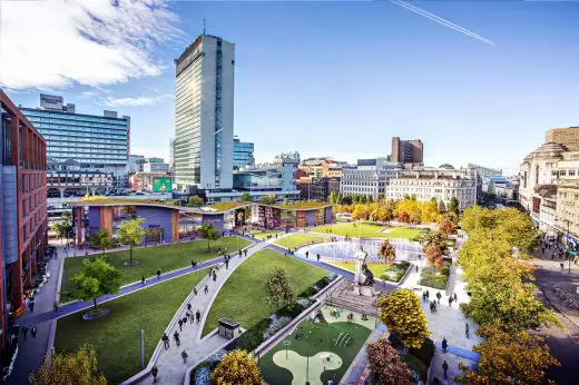 Manchester Piccadilly Gardens new landscape design