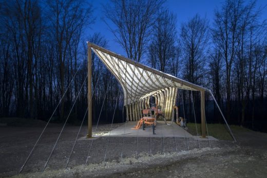 Sawmill Shelter AA Hooke Park Building