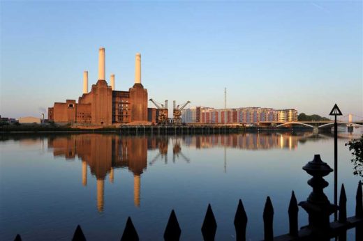 Battersea Power Station building London on Thames