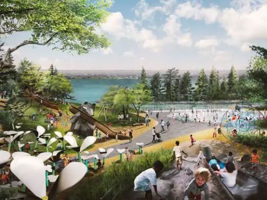 Detroit West Riverfront Park landscape design