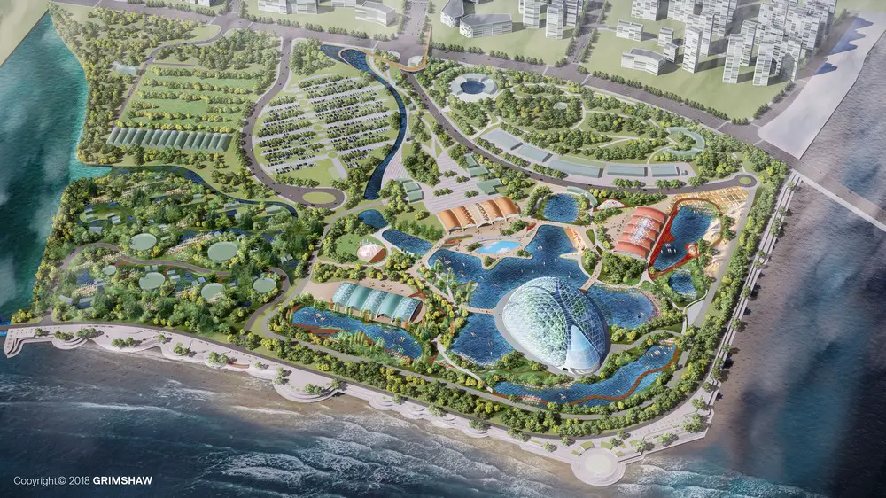 Eden Qingdao aerial view CGI