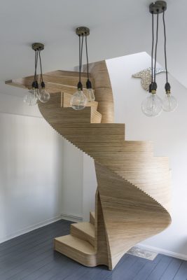 Nautilus Spiral Staircase Wooden Interior London design