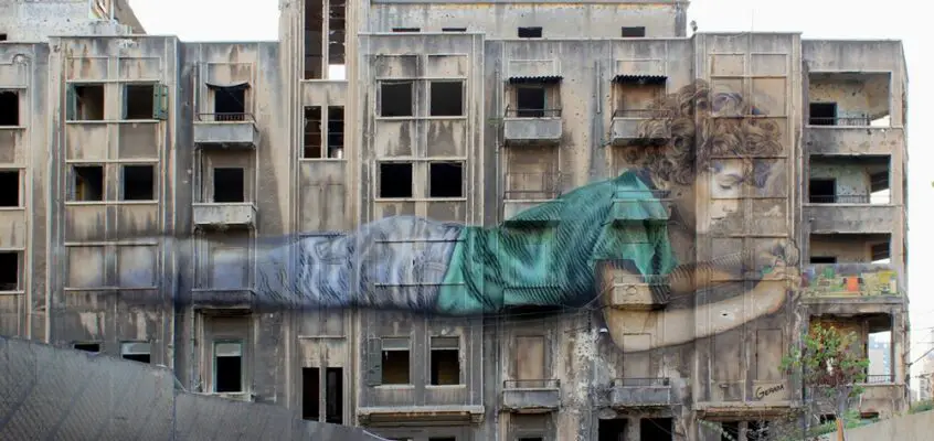 Bachoura Building Art in Beirut, Lebanese Mural