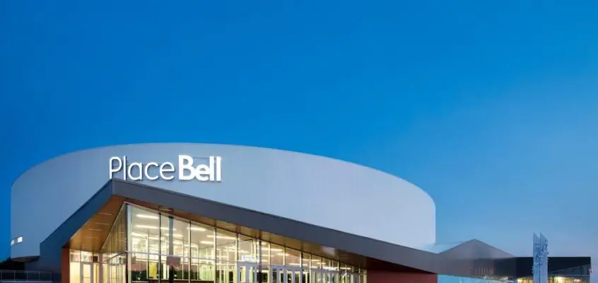 Place Bell in Laval arena + ice rink, Quebec