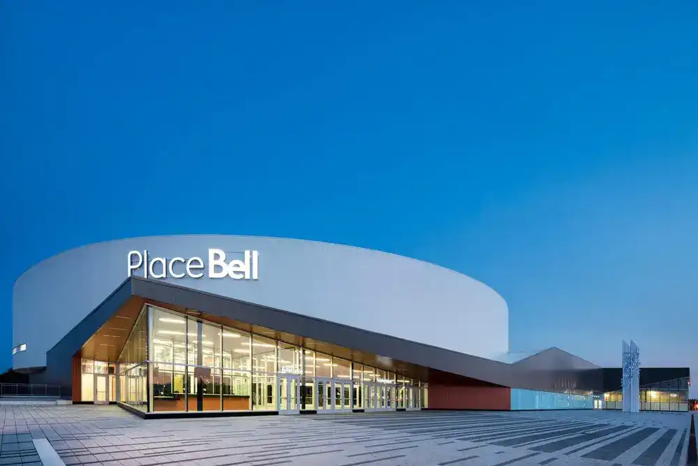 Place Bell in Laval arena + ice rink, Quebec