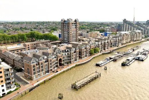 Plantation Wharf properties in Southwest London on River Thames