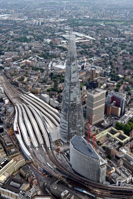 The Shard London tower aerial photo