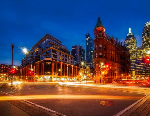 Toronto architecture at dusk