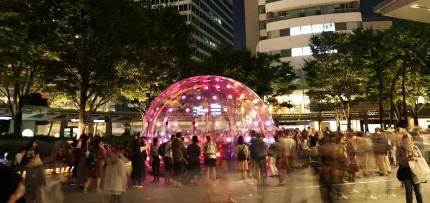 Giant Bubble Installation in Tokyo