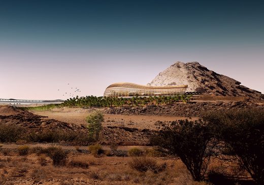 Oman Botanic Garden Exterior view of Northern Habitat Biome