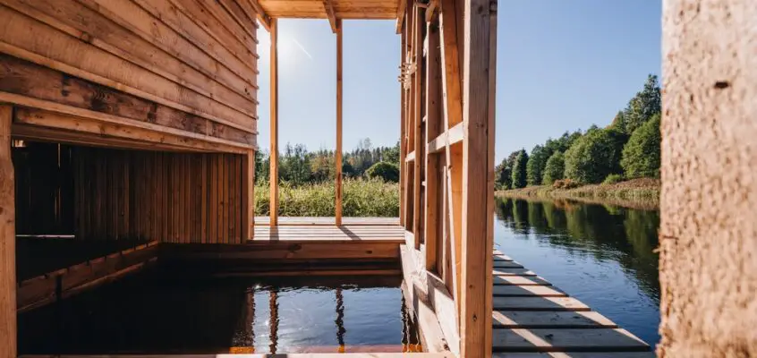 Floating Sauna in Soomaa Forests, Estonia