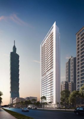 CDC Xin-Yi Residential Tower building by Richard Meier & Partners in Taipei