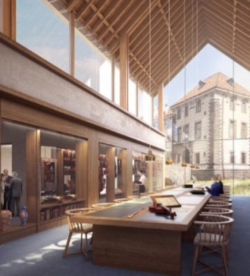 Nelahozeves Castle Library and Research Centre design by Wright & Wright Architects