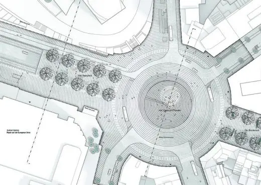 Place Schuman Brussels roundabout plan - Belgian Architecture News