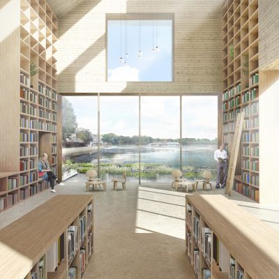 Southmere Village Library building design by Reiulf Ramstad architect