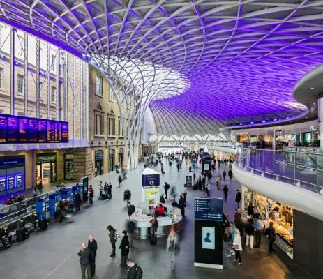 King's Cross station concourse funnel