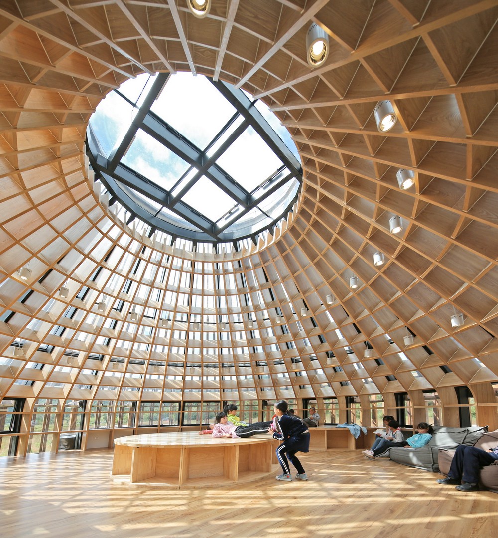 Mulan Weichang Visitor Centre building interior