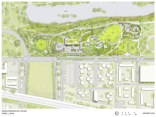 Obama Presidential Center Chicago plan layout