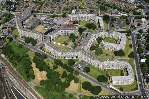 Park Hill Sheffield development aerial photo