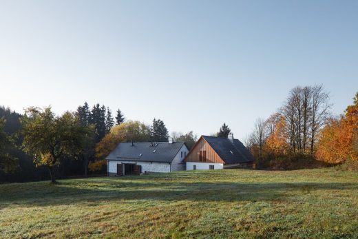 Two Houses Deers and Trees