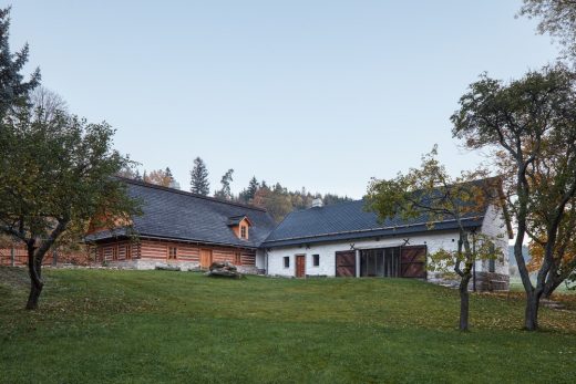 Two Houses Deers and Trees